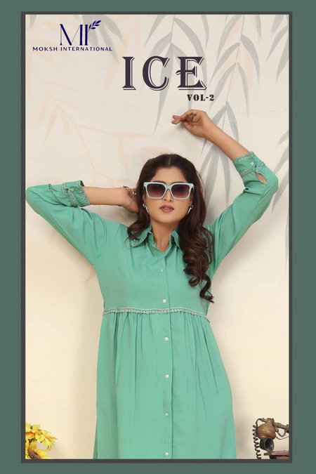 Ice Vol 2 By Moksh Rinkal Cotton Kurti With Bottom Wholesalers In Delhi